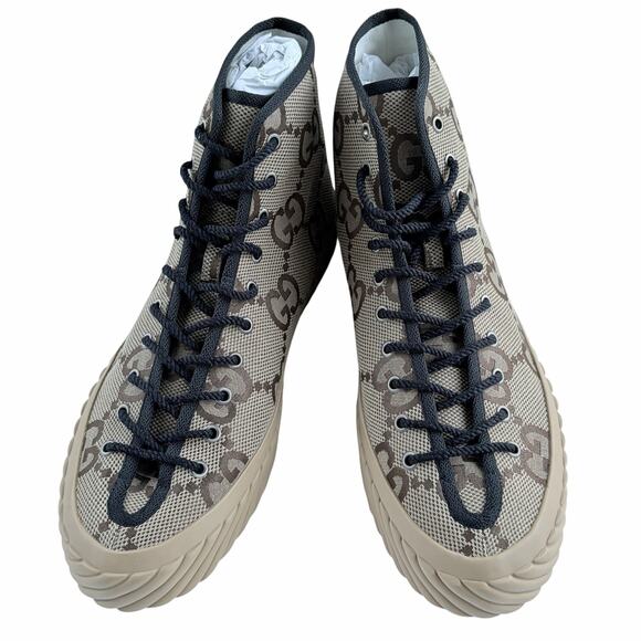 Gucci Tortuga Macro GG Canvas High-Top Sneaker Camel Ebony Sz 12.5 NIB main image 4